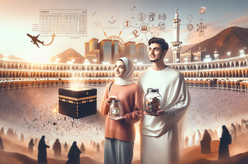 "alt_text": "Pemuda Gen Z jalani ibadah Haji, simbol kebangkitan minat keuangan syariah."
