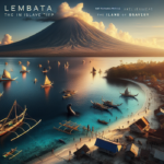 alt_text: Pemburu paus tradisional di Lamalera memakai perahu untuk berburu di laut.