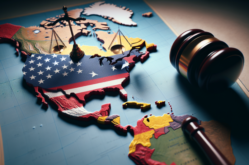 alt_text: Peta politik: Serangan AS ke Venezuela; benturan hukum internasional dan nasional.