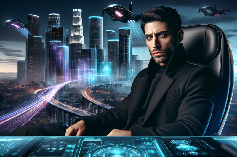 alt_text: Poster film MERCY dengan suasana kota modern dan tokoh utama terlihat gelisah.