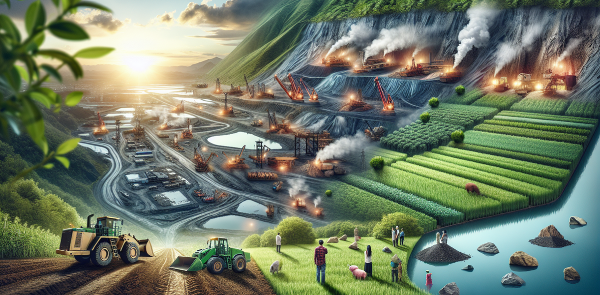 "alt_text": "Konsep inovatif tambang hijau berkelanjutan di Era MineXcellence 2025."