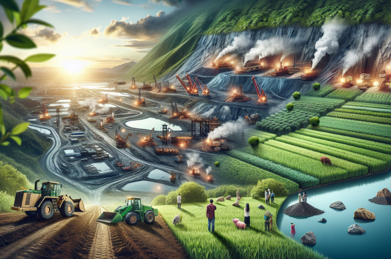 "alt_text": "Konsep inovatif tambang hijau berkelanjutan di Era MineXcellence 2025."