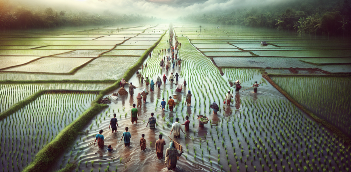 alt_text: Sawah di Grobogan terendam banjir, mengancam panen dan pasokan pangan di Jawa Tengah.