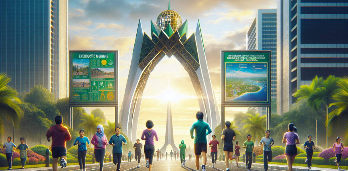 alt_text: Warga Pontianak jogging di taman, promosikan gaya hidup sehat dan kebugaran bersama.