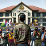 alt_text: Kaos bergambar Raja Jawa dalam konteks politik simbolik di pengadilan Nusantara.