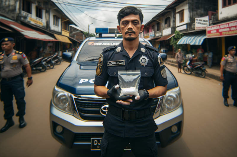 alt_text: Poster tentang pengedar sabu di Beji, peringatan bagi komunitas Pasuruan.