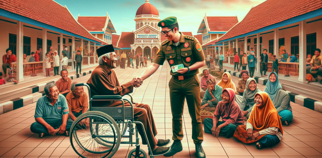 alt_text: Kursi roda dan jaminan kesehatan di Sidoarjo menjunjung martabat warganya.