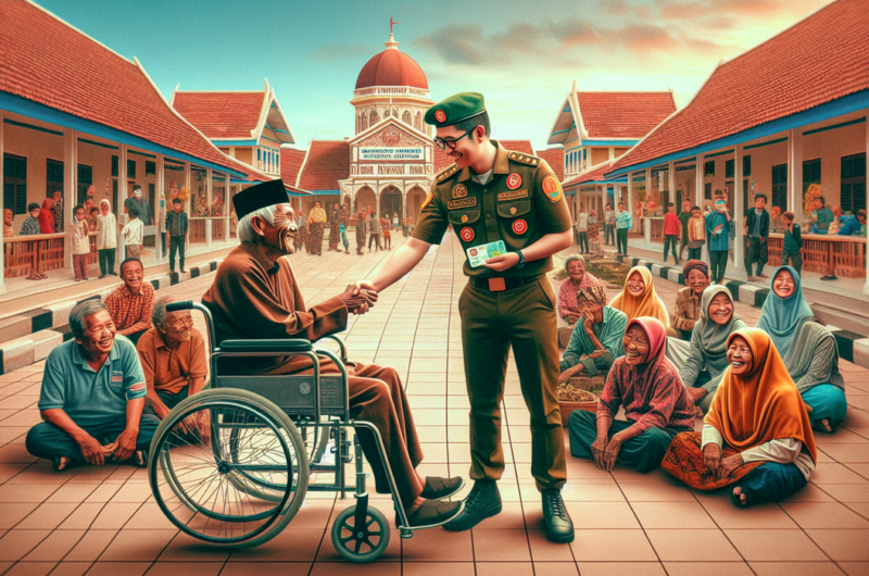 alt_text: Kursi roda dan jaminan kesehatan di Sidoarjo menjunjung martabat warganya.