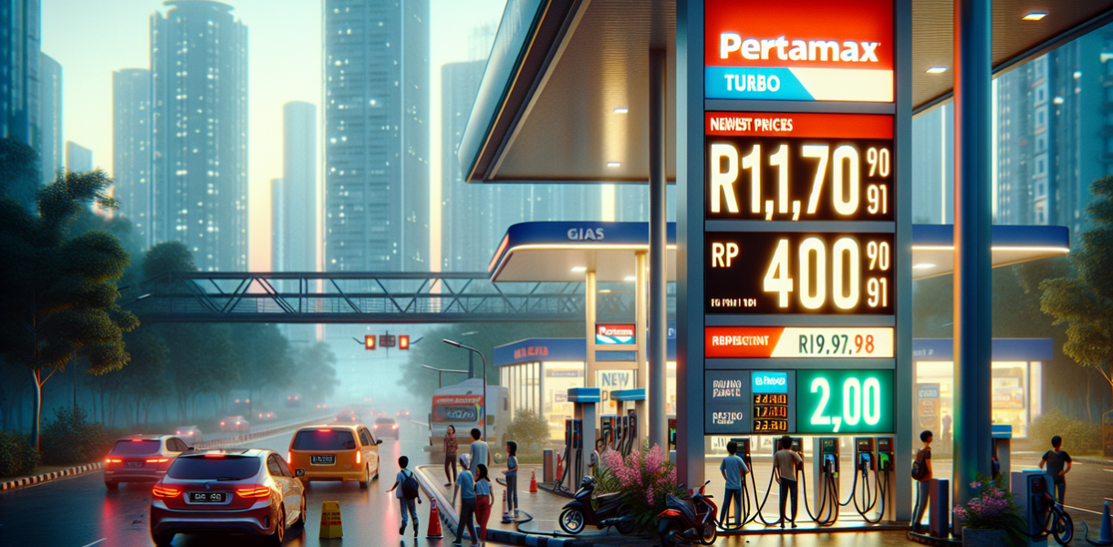 alt_text: Spanduk diskon harga Pertamax, di sampingnya model rumah minimalis modern.