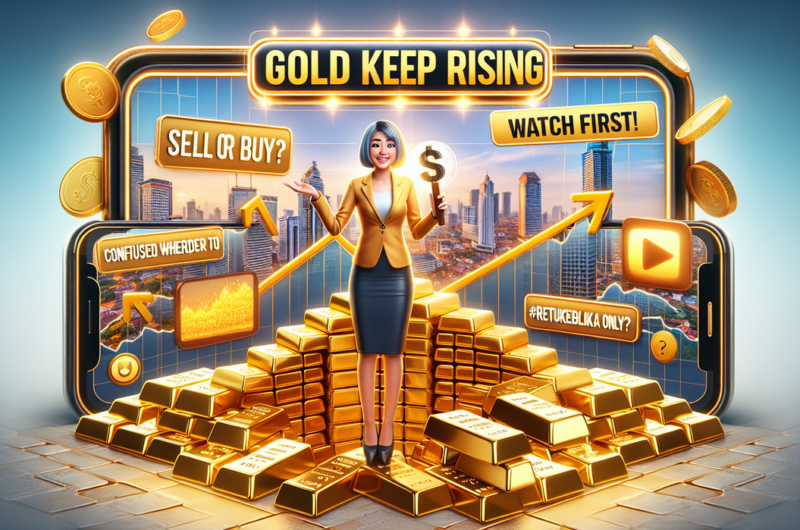 alt_text: Videografis tentang strategi investasi emas saat harga meningkat tajam.