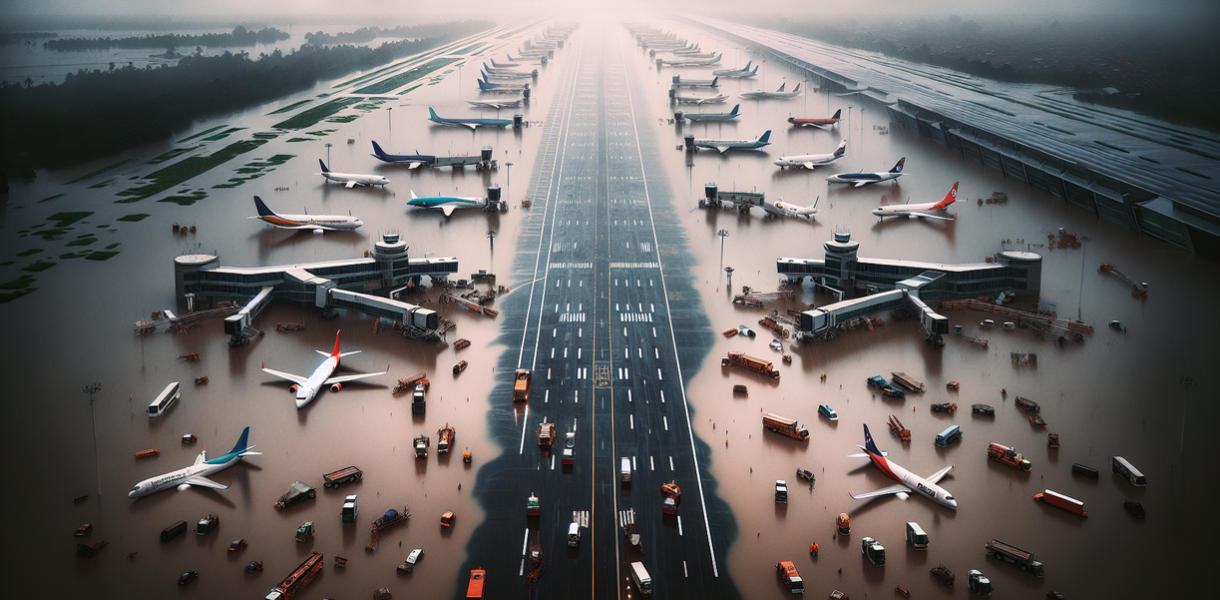 alt_text: "Cengkareng banjir: genangan mengancam akses bandara, tunjukkan risiko urbanisasi Jakarta."