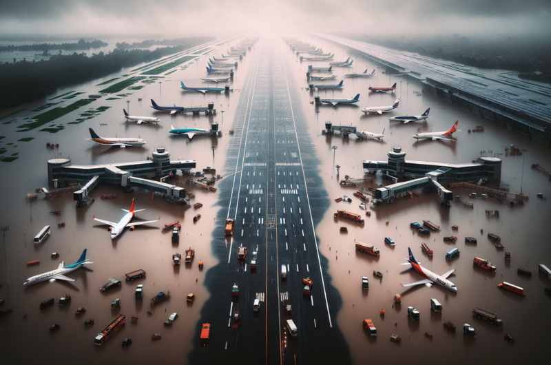 alt_text: "Cengkareng banjir: genangan mengancam akses bandara, tunjukkan risiko urbanisasi Jakarta."