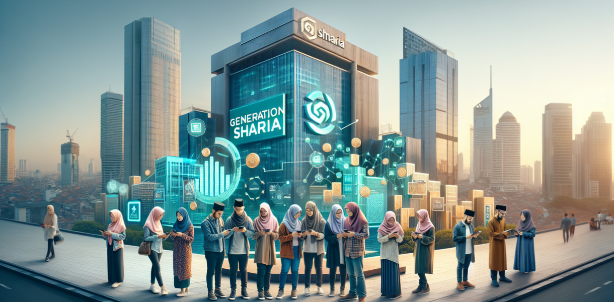 alt_text: Logo "Gerakan Generasi Syariah: Revolusi Keuangan Anak Muda" dengan desain dinamis.