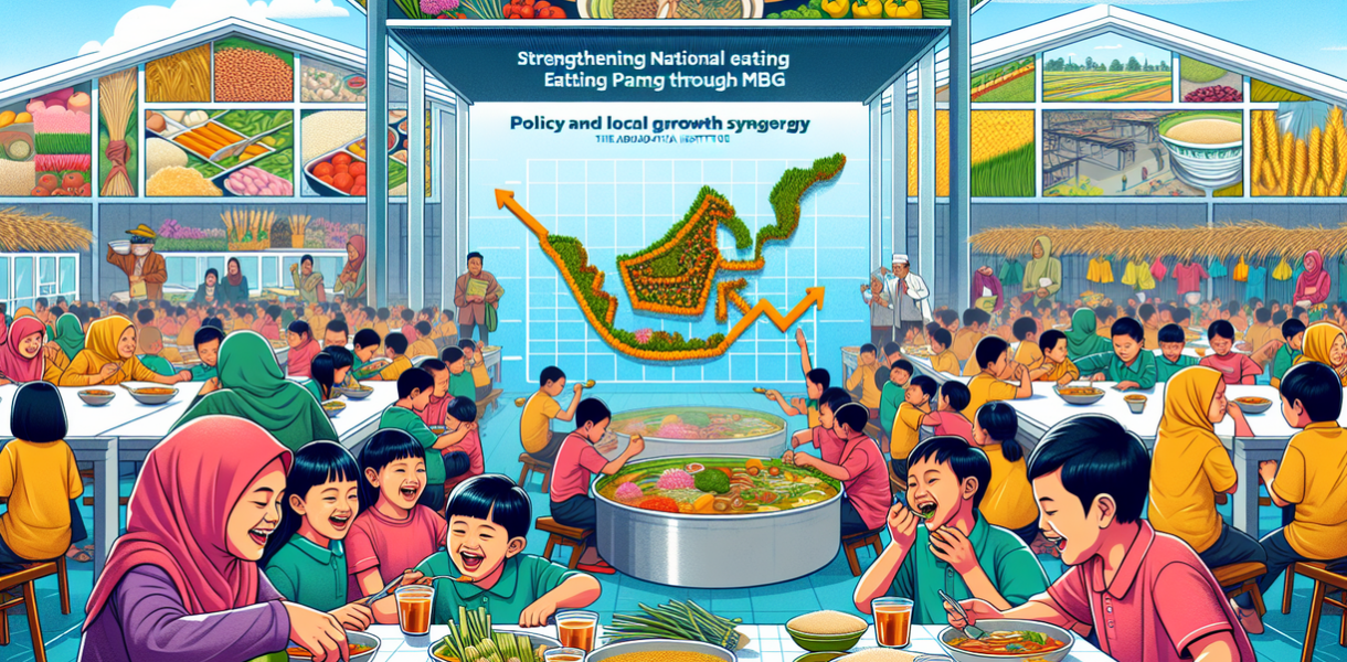 "alt_text": "Peta Ketahanan Pangan Terintegrasi dengan logo MBG di sudut."