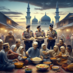 alt_text: Polisi membagikan takjil saat Ramadan di Jawa Timur, menciptakan suasana aman dan humanis.
