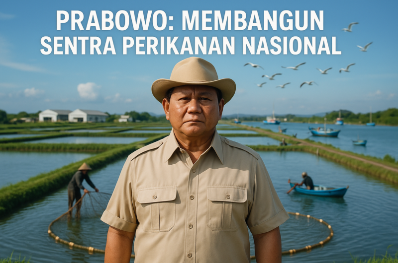 alt_text: Sentra perikanan modern dengan dermaga, kapal, dan fasilitas pengolahan hasil laut.