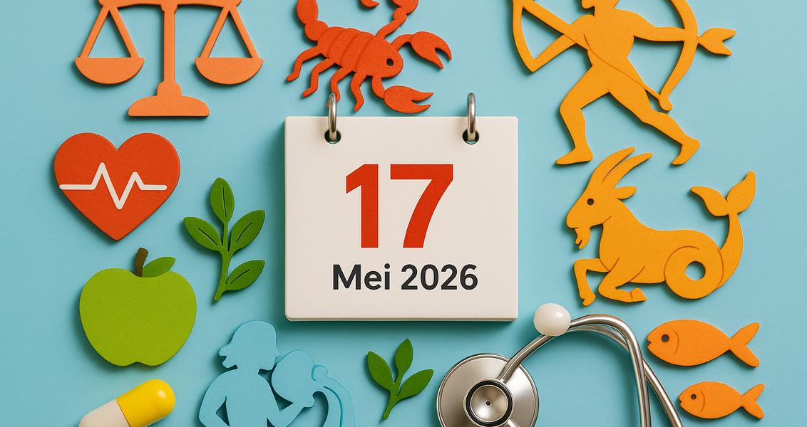 alt_text: "Ramalan kesehatan zodiak dan saran gadget untuk 17 Mei 2026."