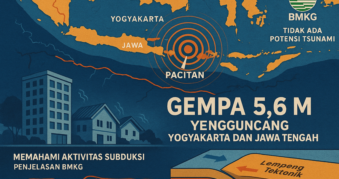 alt_text: Peta gempa Pacitan M 5,6, peringatan untuk Yogyakarta dengan latar suasana tenang.