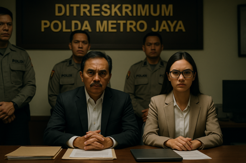 "alt_text": "Ilustrasi Polda Metro Jaya, terkait prosedur jemput paksa dalam koridor hukum."