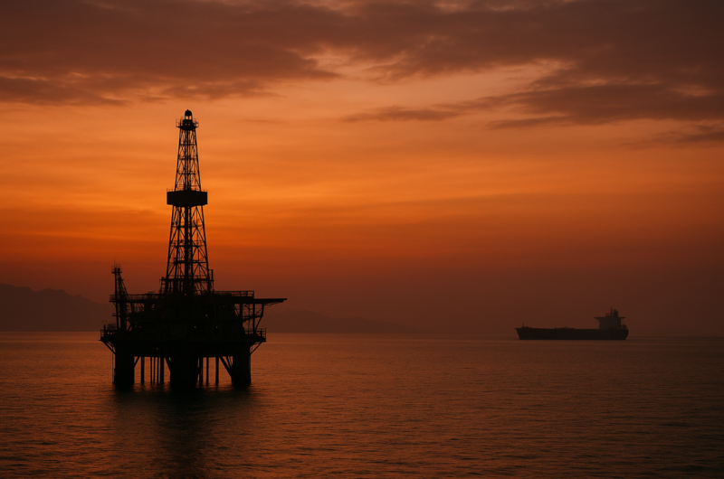 alt_text: Selat Hormuz terlihat kosong, memicu ketegangan global terhadap potensi gangguan pasokan minyak.