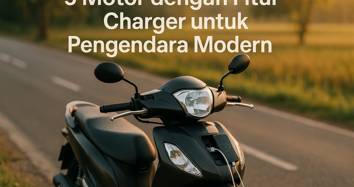 5 motor modern dilengkapi fitur charger, ideal untuk pengendara masa kini yang membutuhkan daya saat bepergian.
