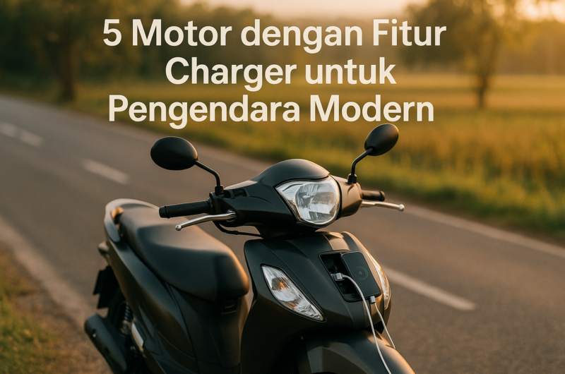 5 motor modern dilengkapi fitur charger, ideal untuk pengendara masa kini yang membutuhkan daya saat bepergian.